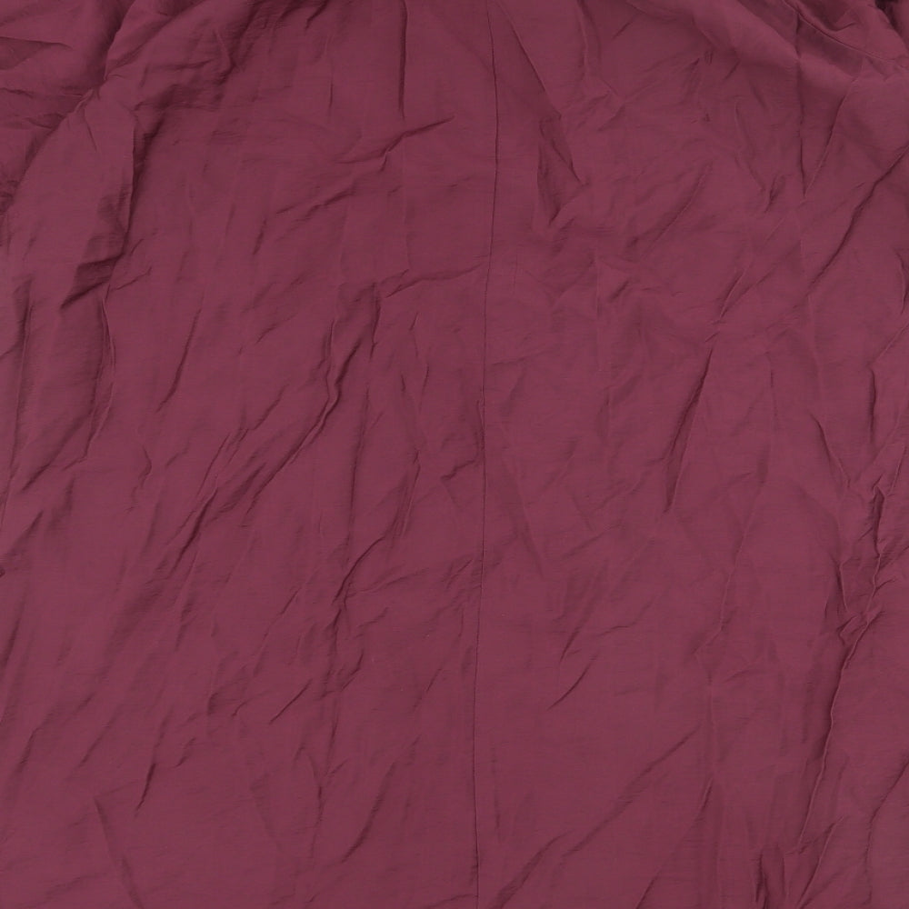 Marks & Spencer Womens Red Viscose Shift Size 16 Scoop Neck Button