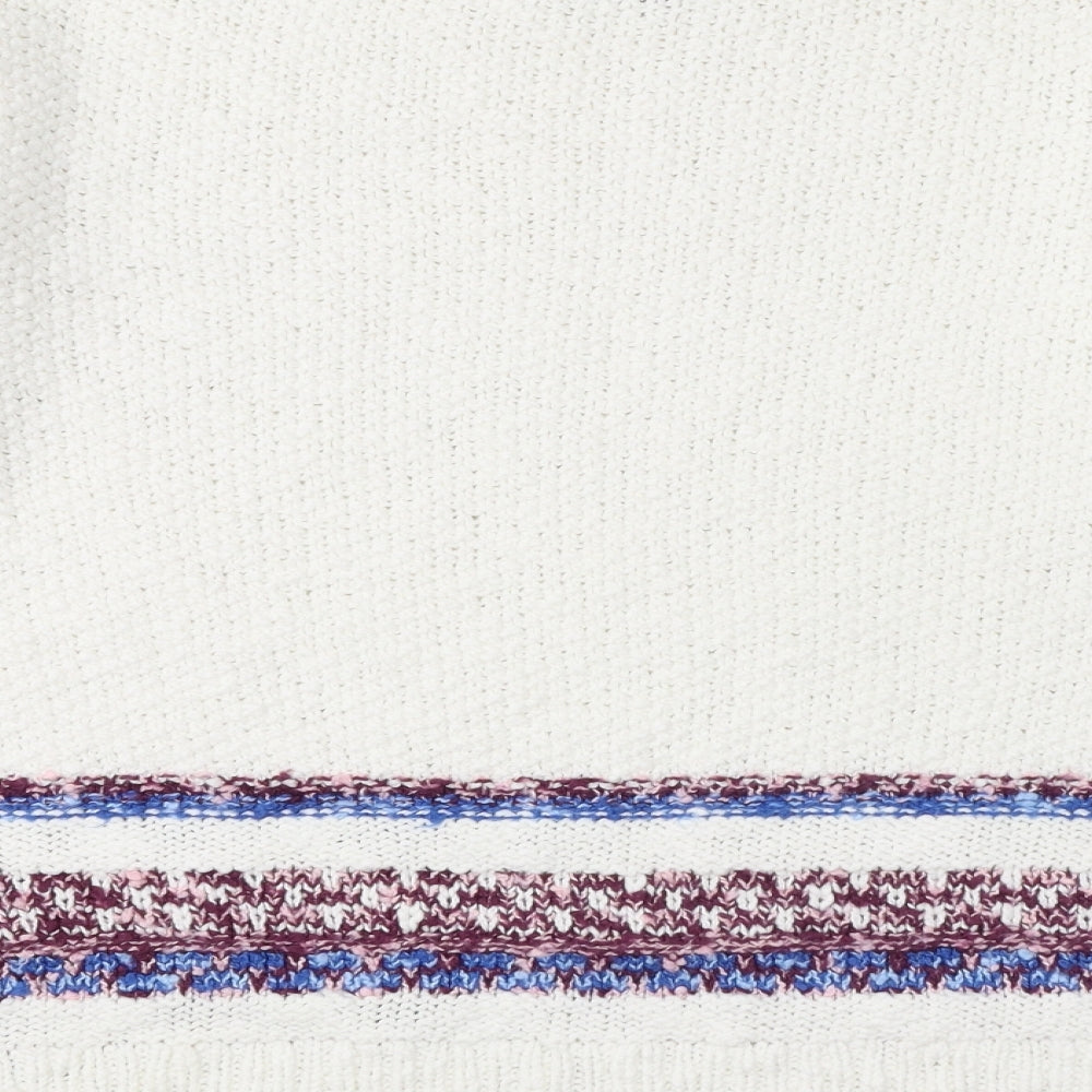 EDC Womens White Crew Neck Cotton Pullover Jumper Size XS