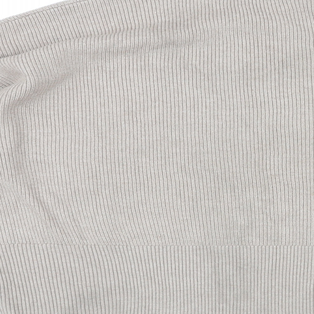 Marks & Spencer Womens Grey Round Neck Viscose Pullover Jumper Size L