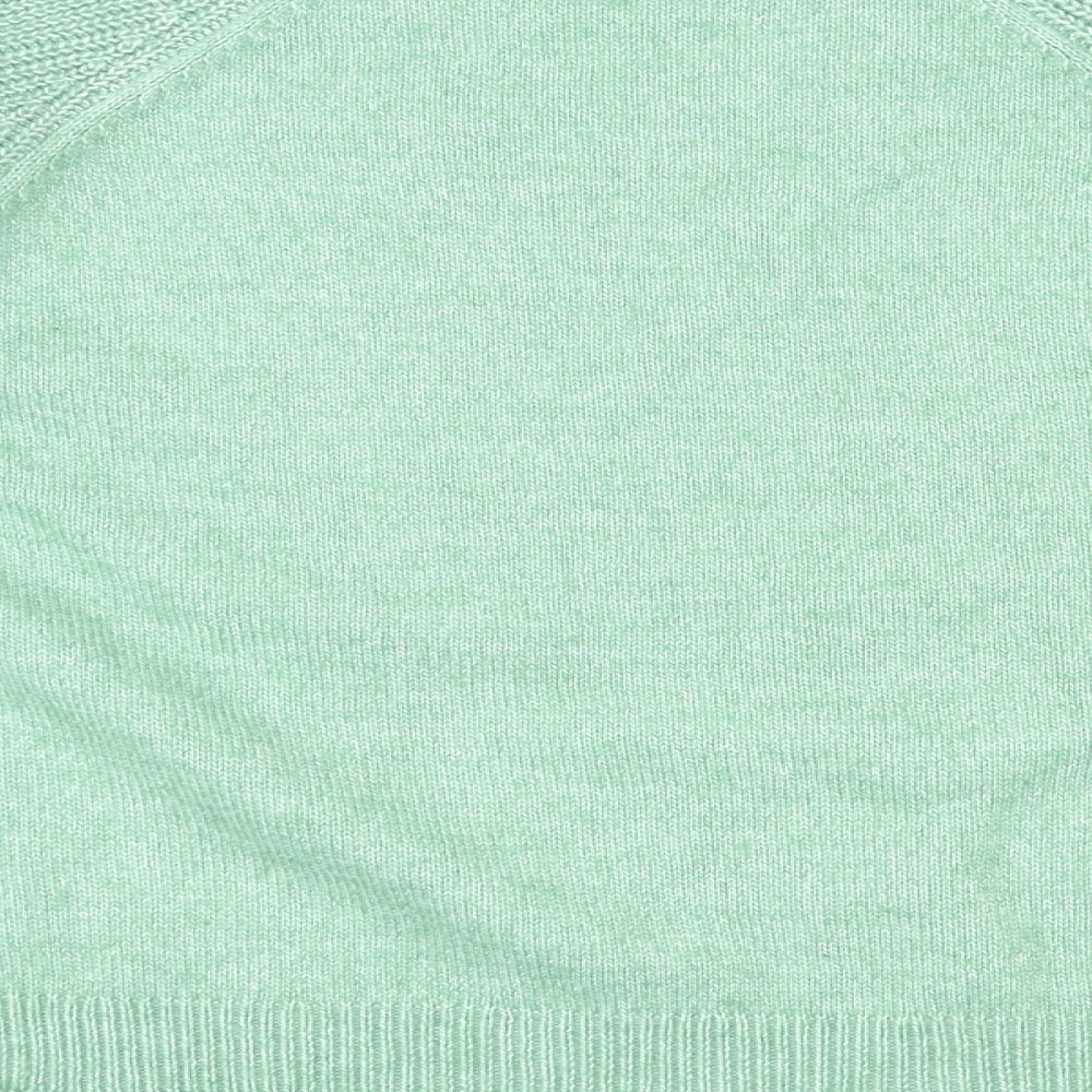 Marks & Spencer Womens Green Round Neck Polyester Pullover Jumper Size L