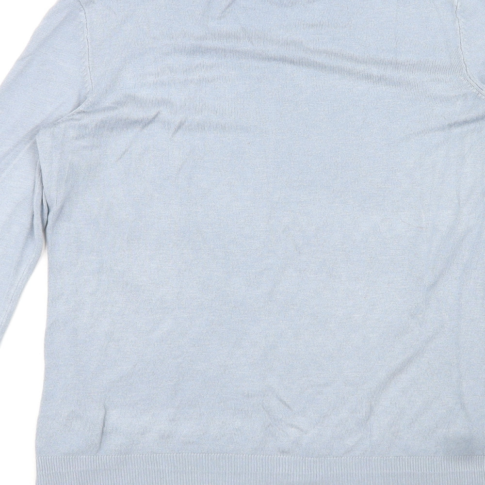 VILA Womens Blue Round Neck Viscose Pullover Jumper Size M