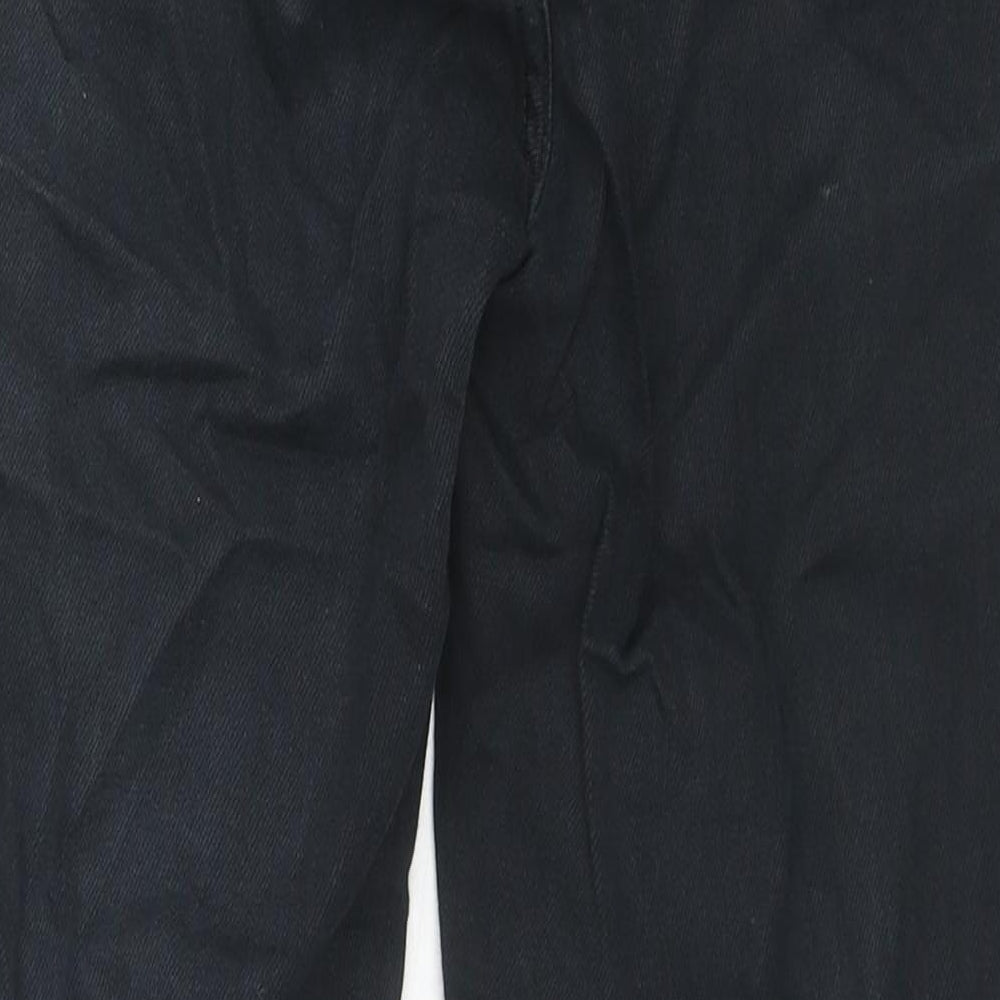 Marks and Spencer Womens Black Cotton Straight Jeans Size 10 L23 in Regular Zip