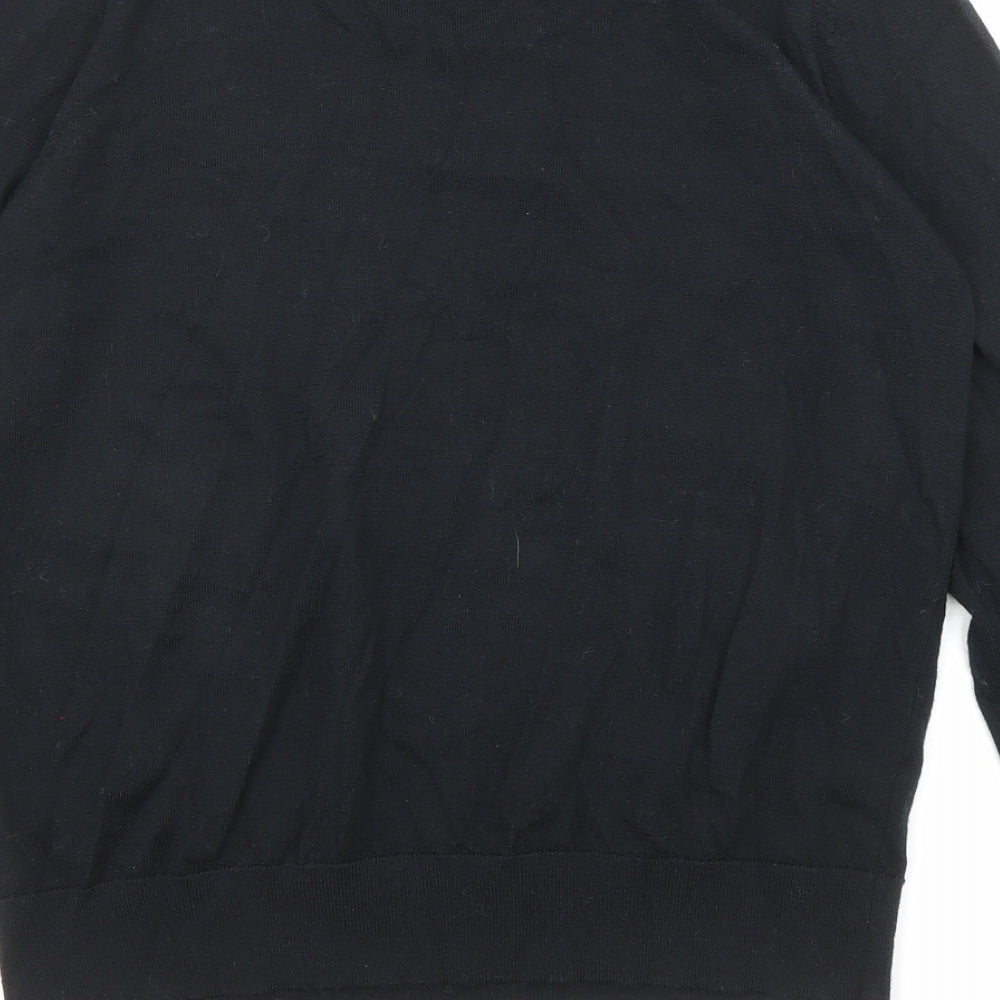 Marks & Spencer Womens Black Round Neck Acrylic Pullover Jumper Size 14