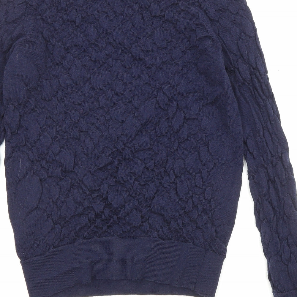 Marks & Spencer Womens Purple Round Neck Wool Pullover Jumper Size 8
