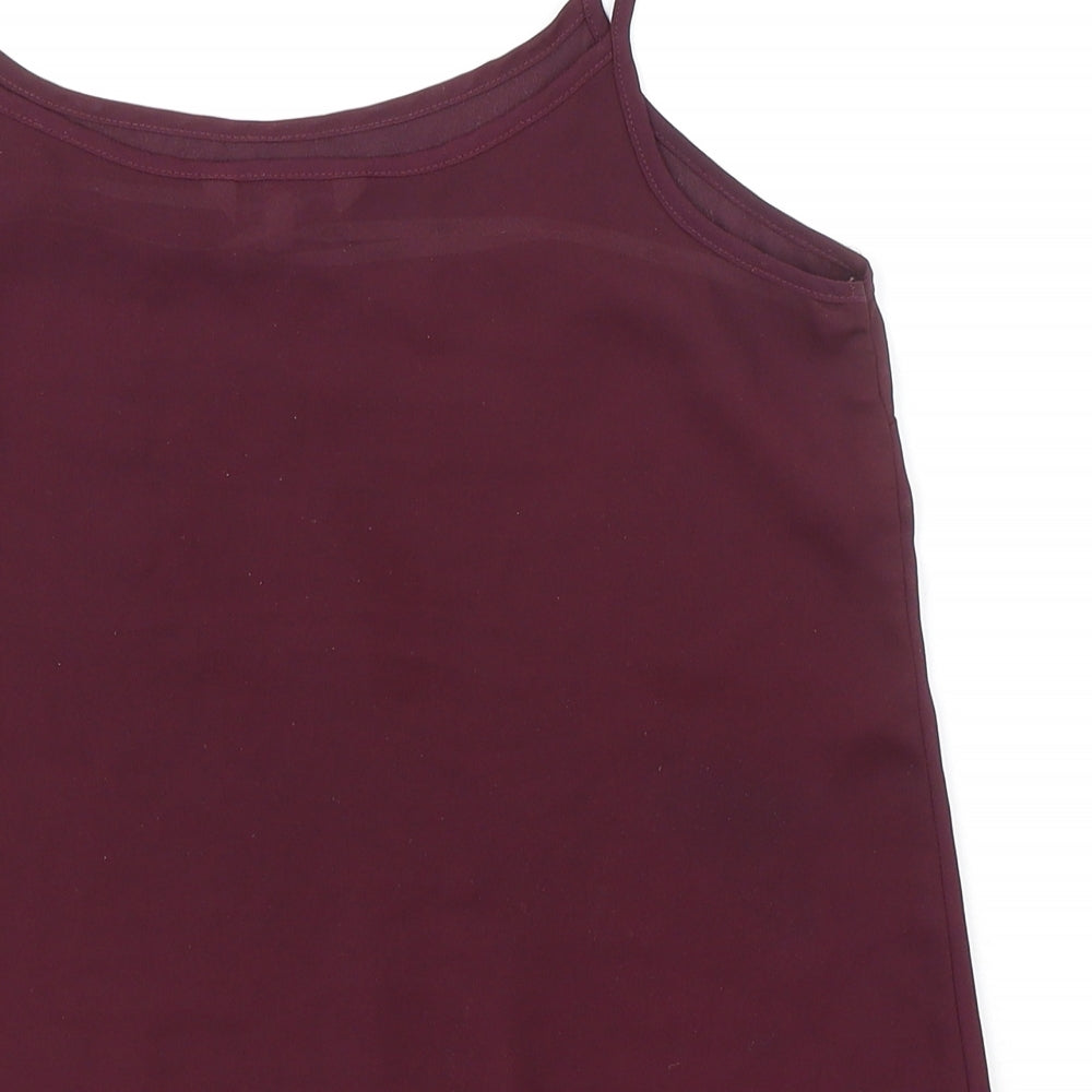 New Look Womens Purple Polyester Camisole Blouse Size 10 Scoop Neck