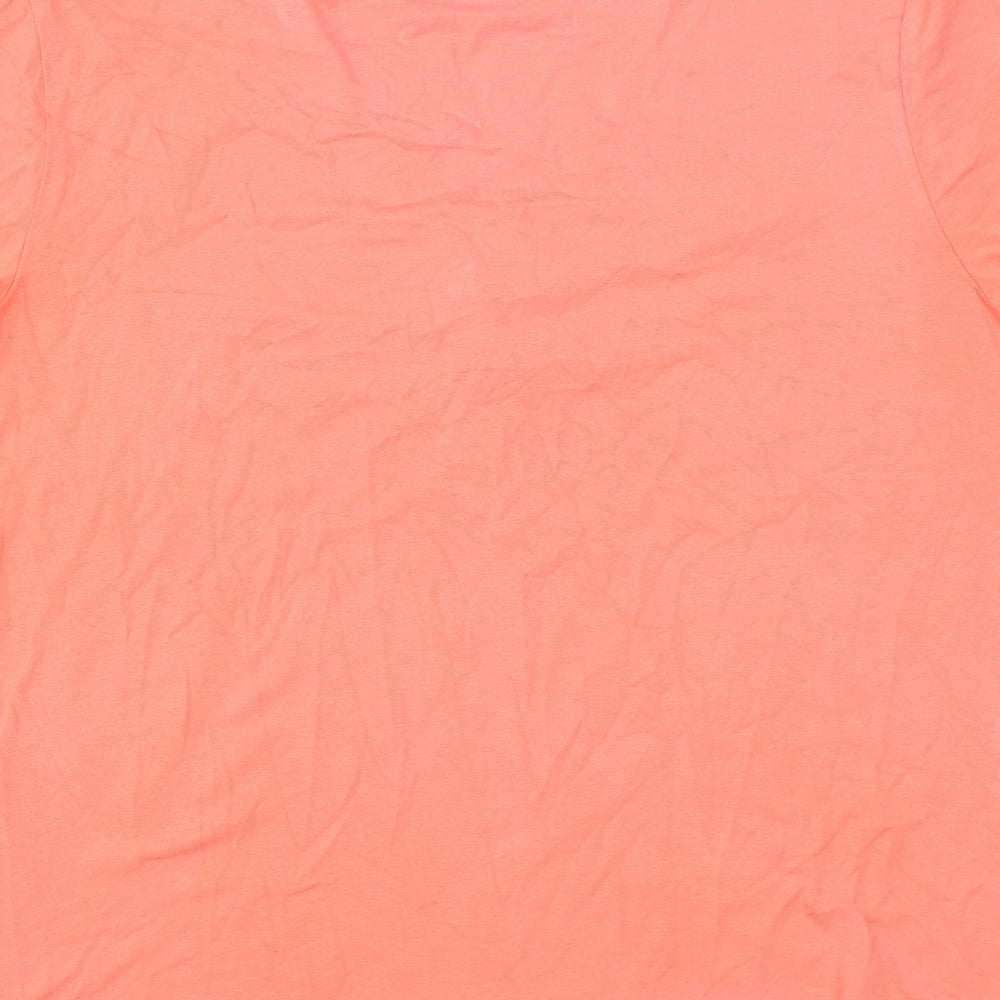 Bianca Womens Orange Polyester Basic T-Shirt Size 14 Round Neck