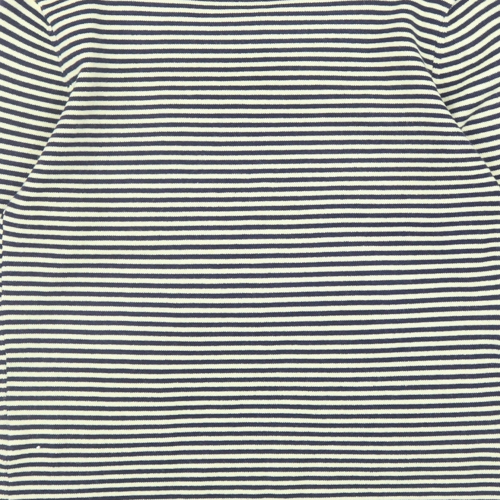 Ann Marie Womens Ivory Round Neck Striped Acrylic Pullover Jumper Size S