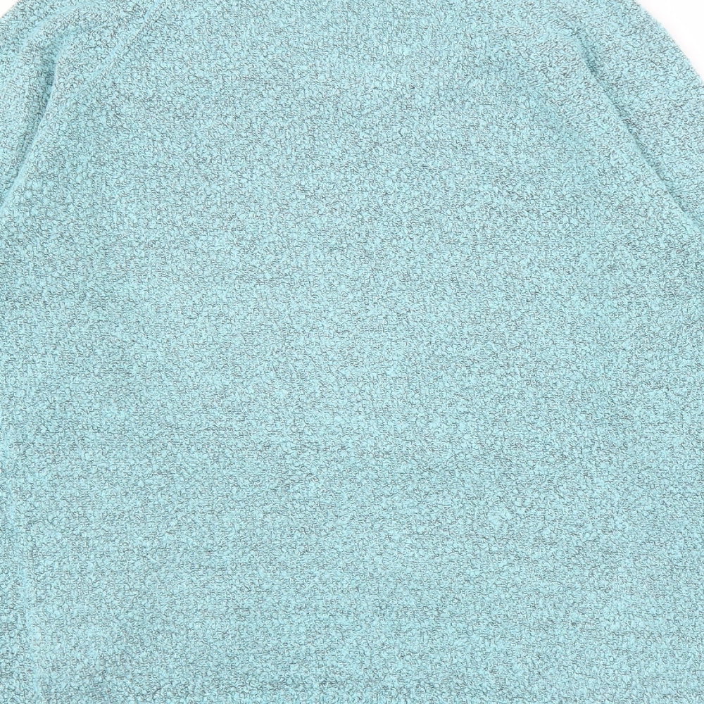 M&Co Womens Blue Round Neck Acetate Pullover Jumper Size M - Pockets