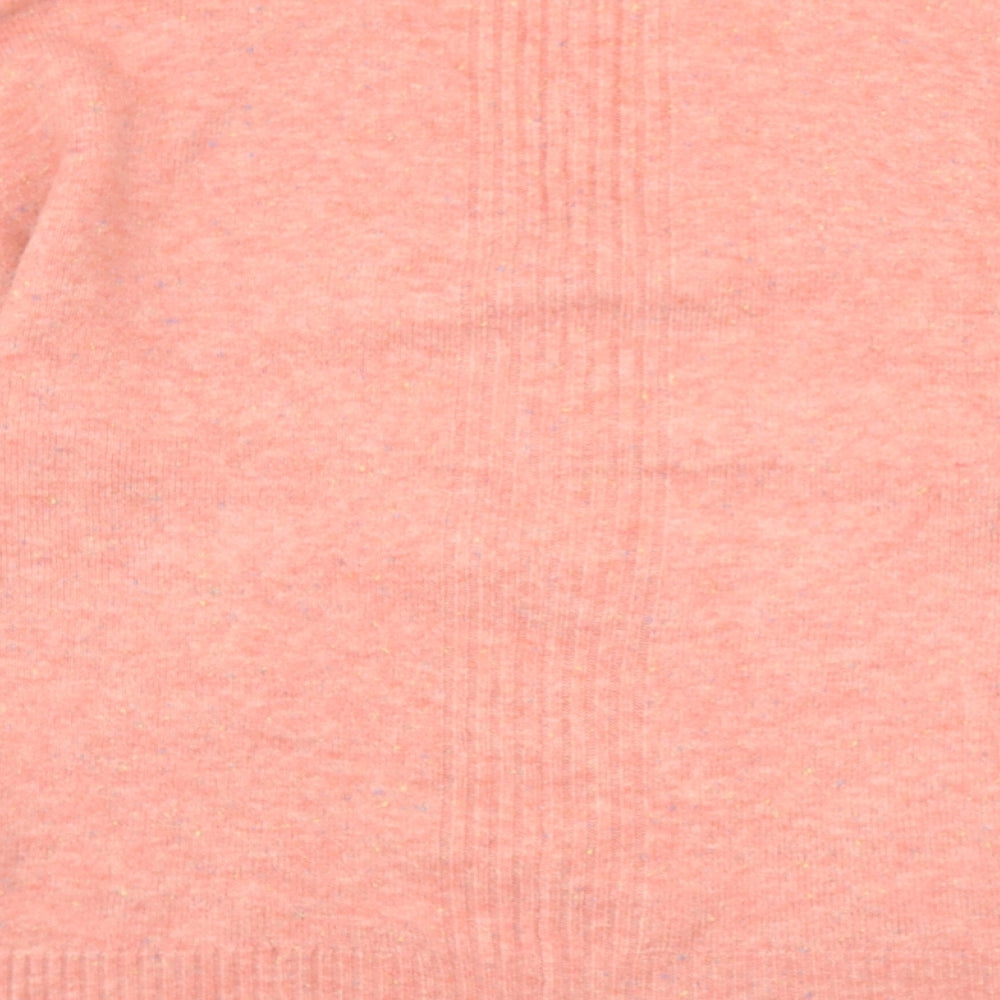 Monsoon Womens Pink V-Neck Acrylic Pullover Jumper Size M