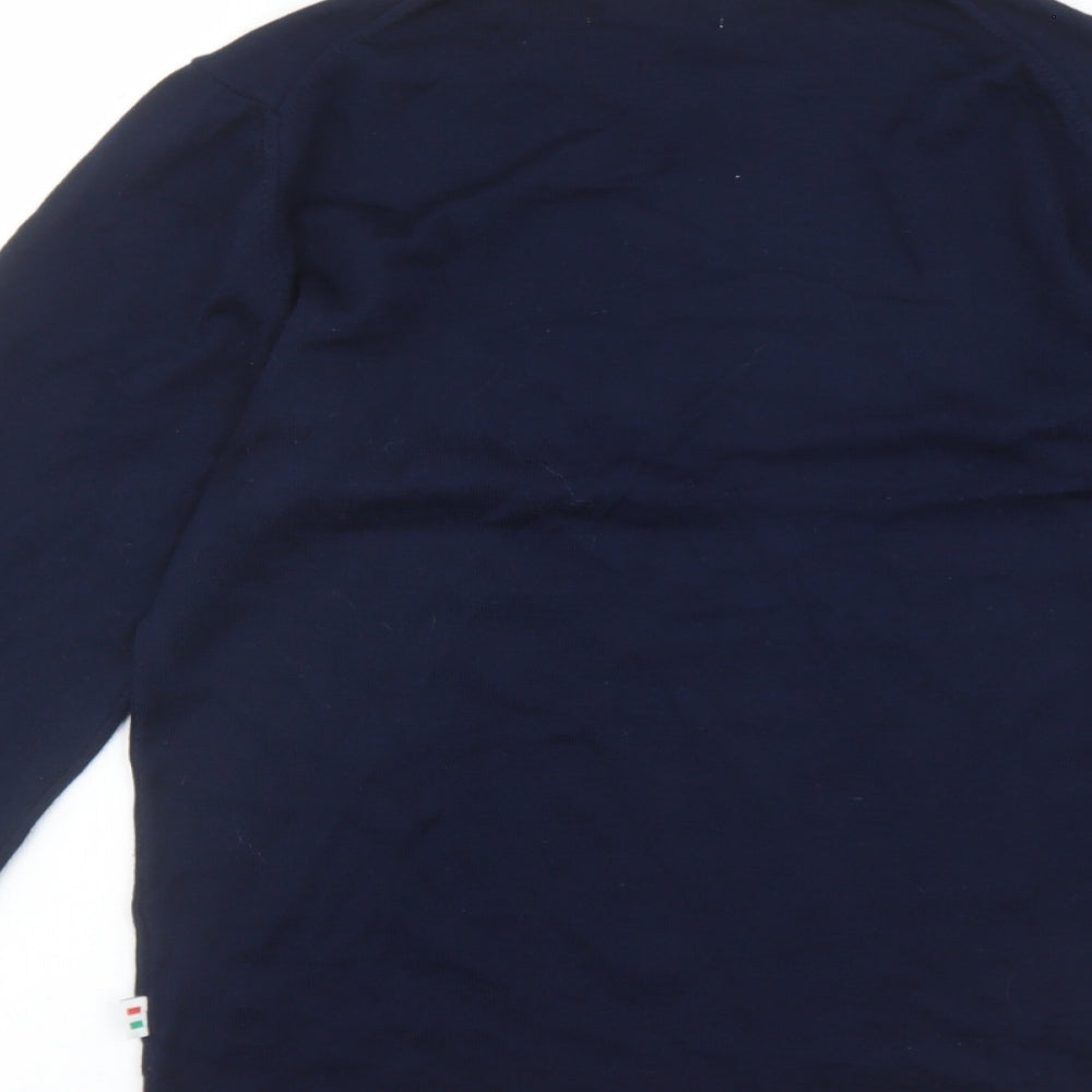 Casual Friday Womens Blue Round Neck Wool Pullover Jumper Size S