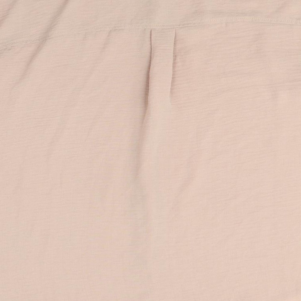 New Look Womens Pink Polyester Basic Button-Up Size 8 Collared - Oversized