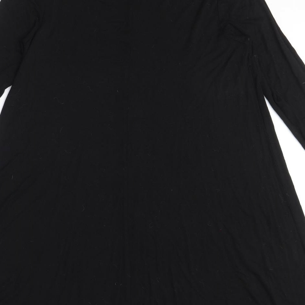 Very Womens Black Viscose A-Line Size 14 Roll Neck Pullover