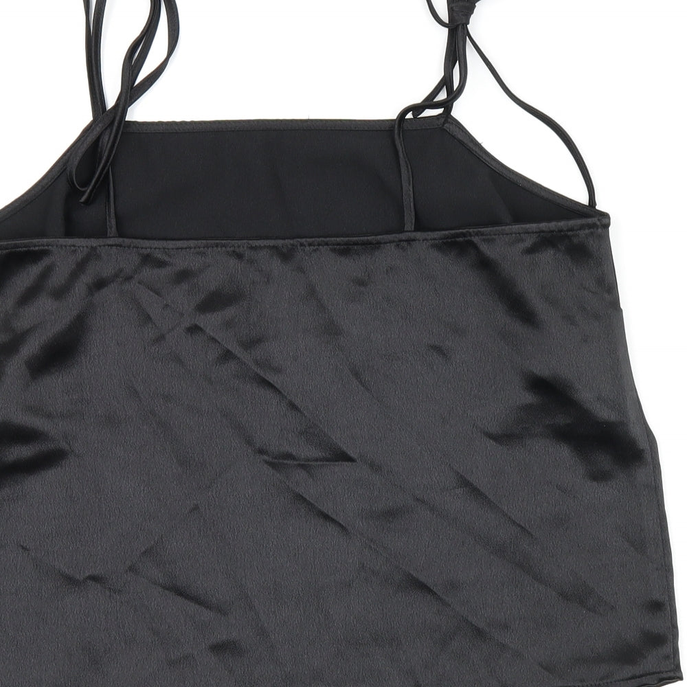 ASOS Womens Black Polyester Camisole Tank Size 12 Square Neck