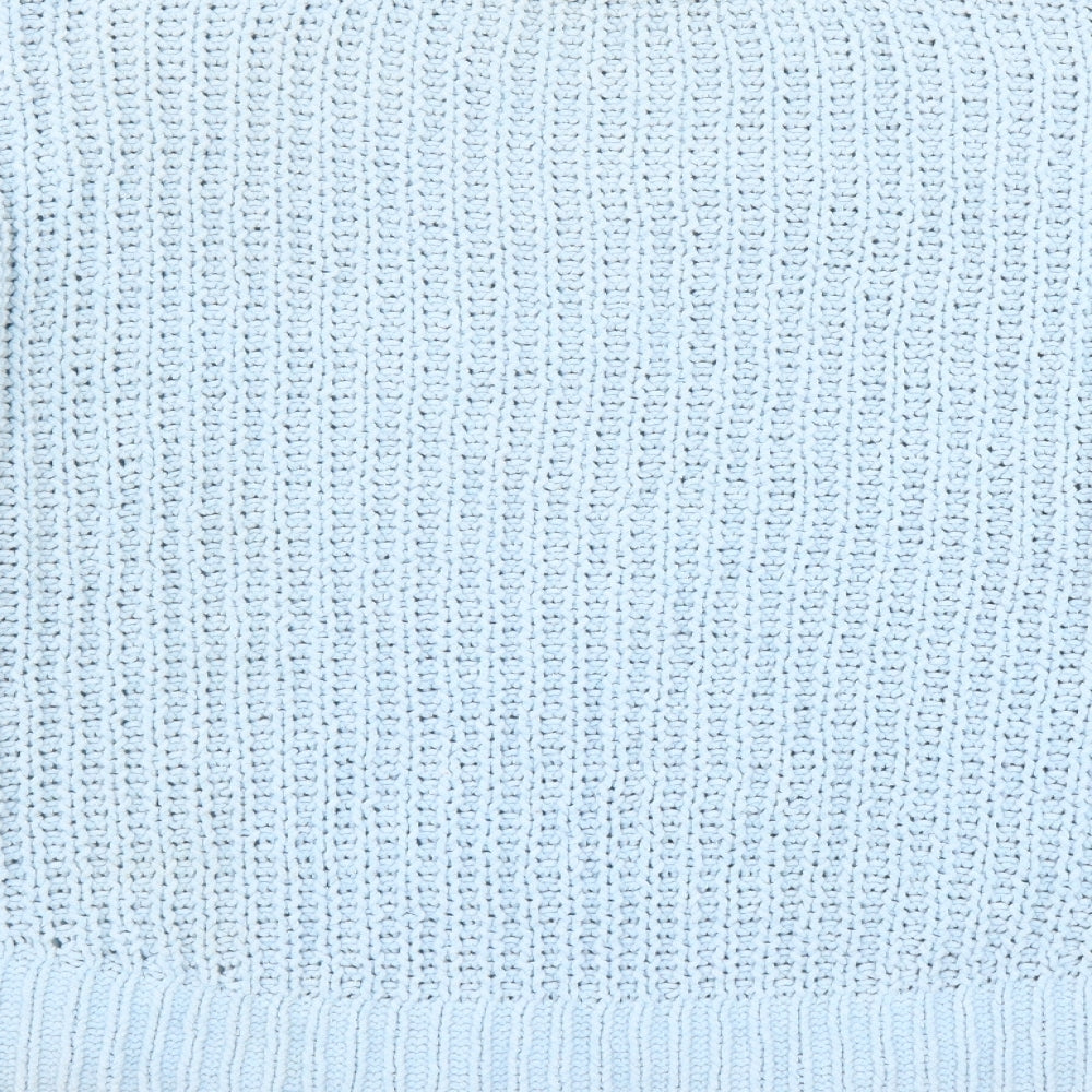 H&M Womens Blue Round Neck Polyester Pullover Jumper Size L