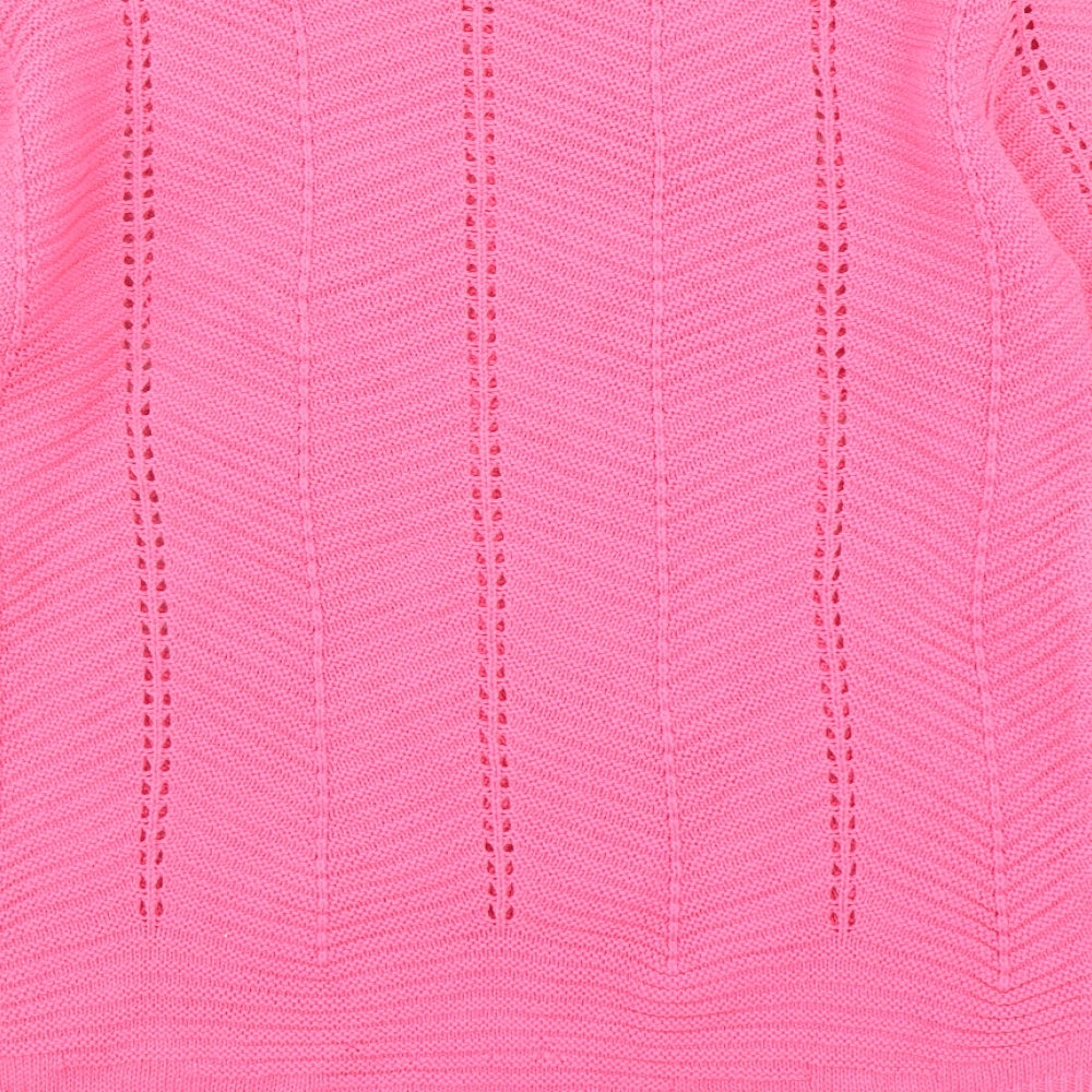 EWM Womens Pink Boat Neck Acrylic Pullover Jumper Size 10 - Size 10-12