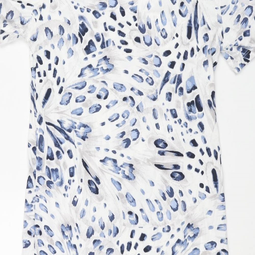 Marks & Spencer Womens Blue Geometric Cotton Top Dress Size XS