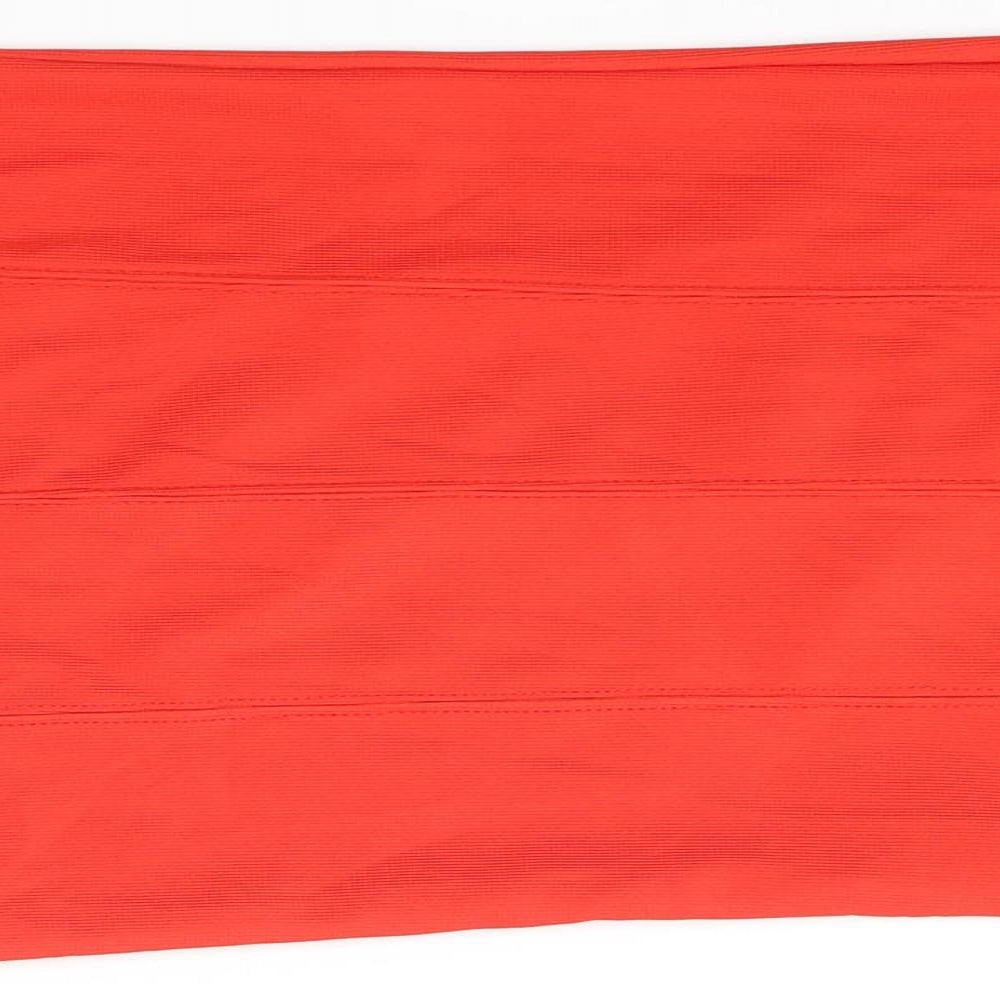 Stradivarius Womens Red Polyester Tank Dress Size S Scoop Neck Pullover