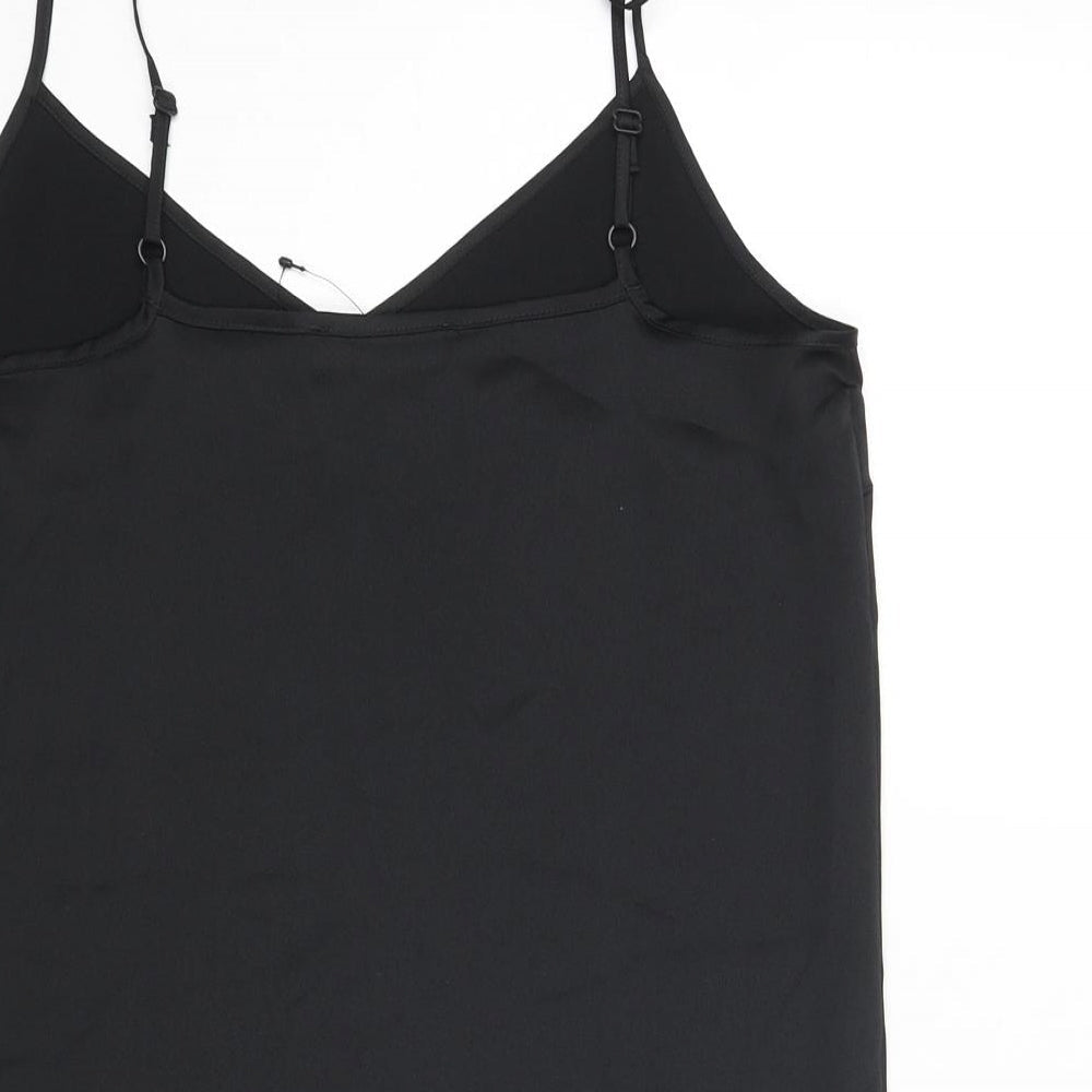 Marks & Spencer Womens Black Polyester Camisole Blouse Size 6 V-Neck