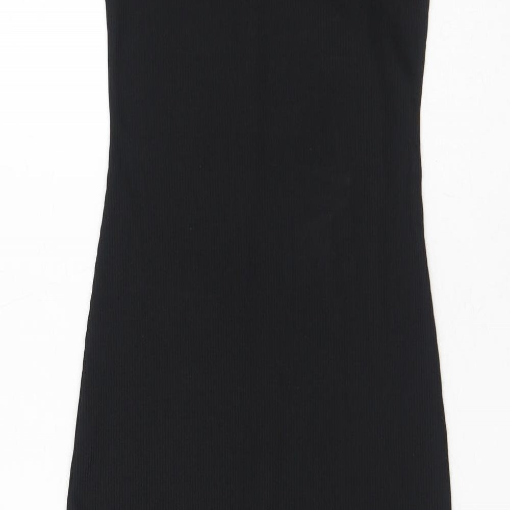 Nasty Gal Womens Black Polyester Bodycon Size 8 Sweetheart Pullover - Puff Sleeve