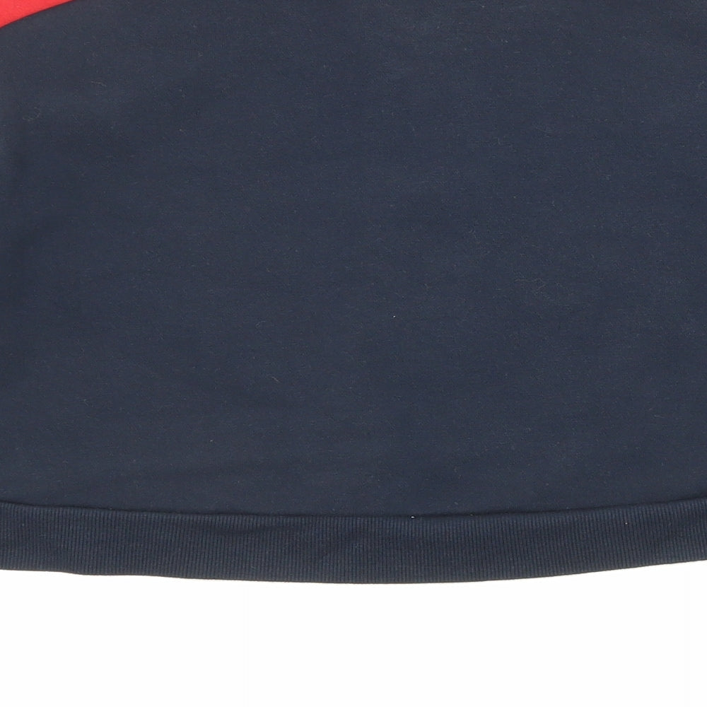 Divided by H&M Womens Blue Colourblock Cotton Pullover Sweatshirt Size XS Zip - Cropped