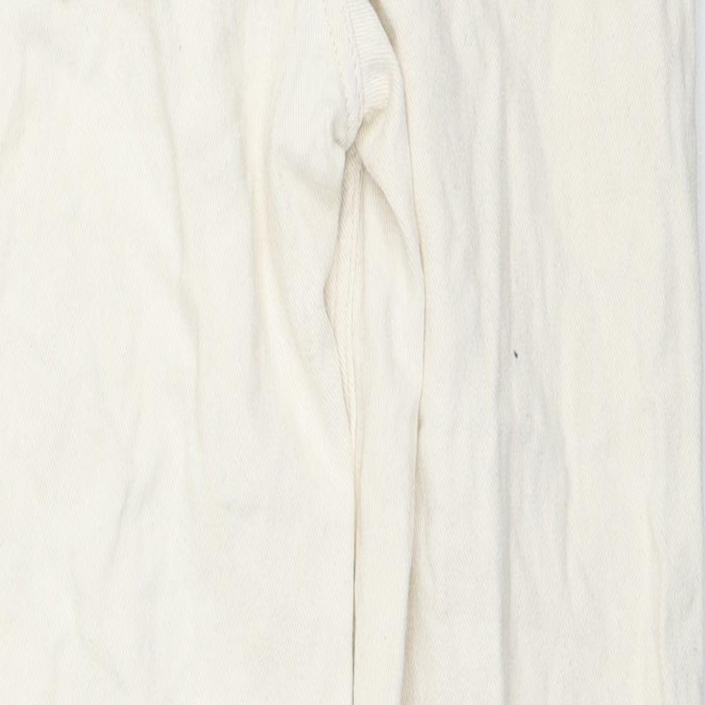 Warehouse Womens Beige Cotton Tapered Jeans Size 6 L26 in Regular Zip
