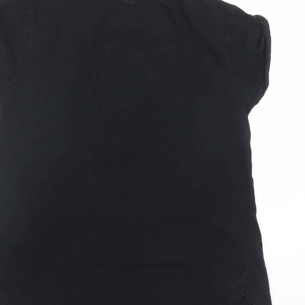 ASOS Womens Black Polyester Basic T-Shirt Size 10 Round Neck