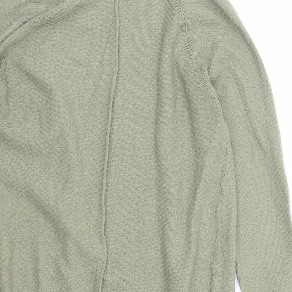 Marks & Spencer Womens Green V-Neck Geometric Cotton Cardigan Jumper Size S