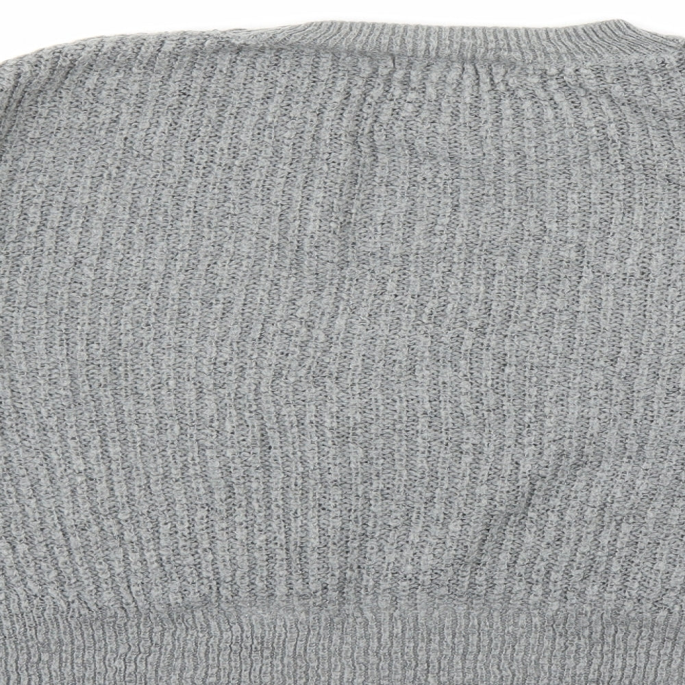 H&M Womens Grey Round Neck Acrylic Pullover Jumper Size XS