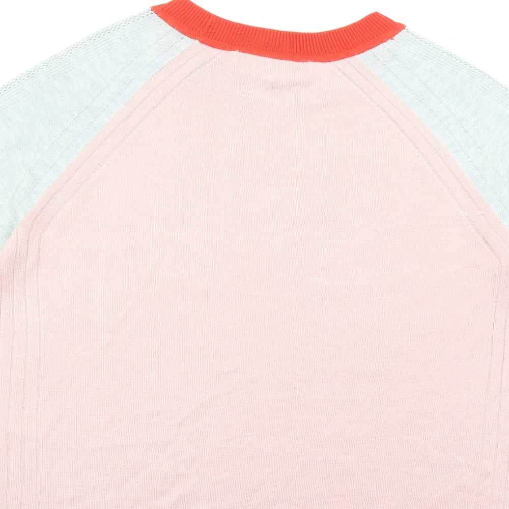 NEXT Womens Pink Round Neck Viscose Pullover Jumper Size 14