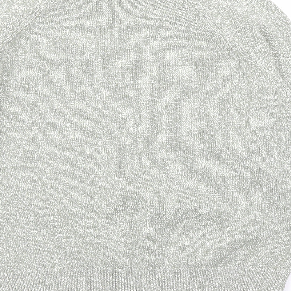 Marks & Spencer Womens Green Round Neck Cotton Pullover Jumper Size M