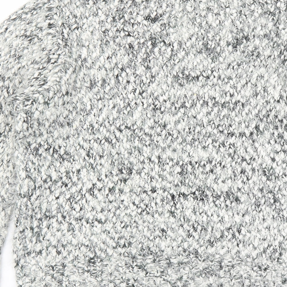 Bonmarché Womens Grey Round Neck Polyester Pullover Jumper Size M