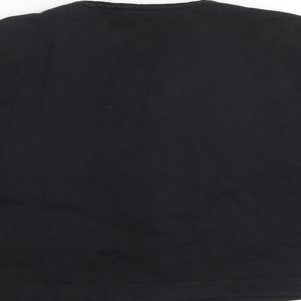 Dash Womens Black V-Neck Cotton Cardigan Jumper Size 12