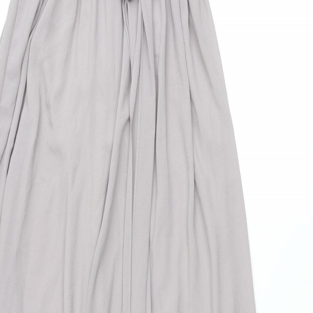 TFNC Womens Purple Polyester Maxi Size 8 V-Neck Zip - Tie