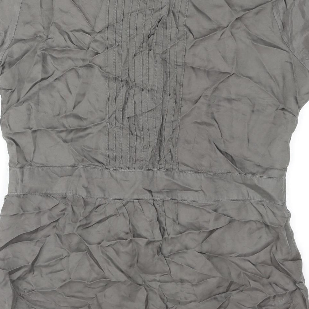 Rags Womens Grey Viscose Basic Blouse Size 2XL Round Neck
