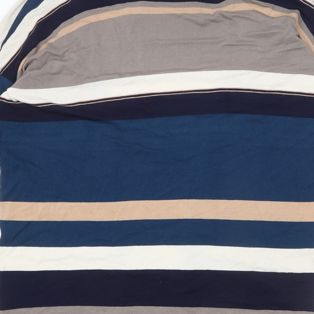 Warehouse Womens Multicoloured V-Neck Striped Viscose Cardigan Jumper Size S