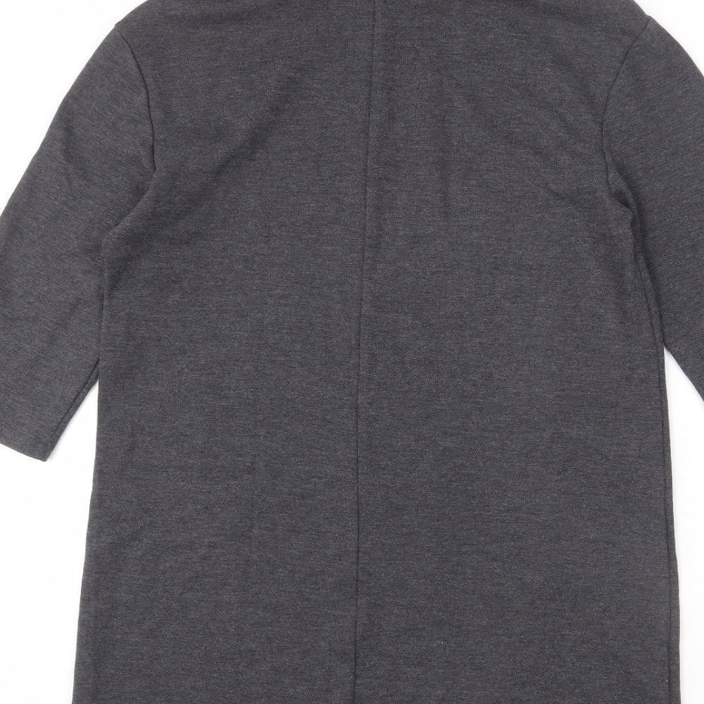 Zara Womens Grey Cotton Sheath Size S High Neck Pullover