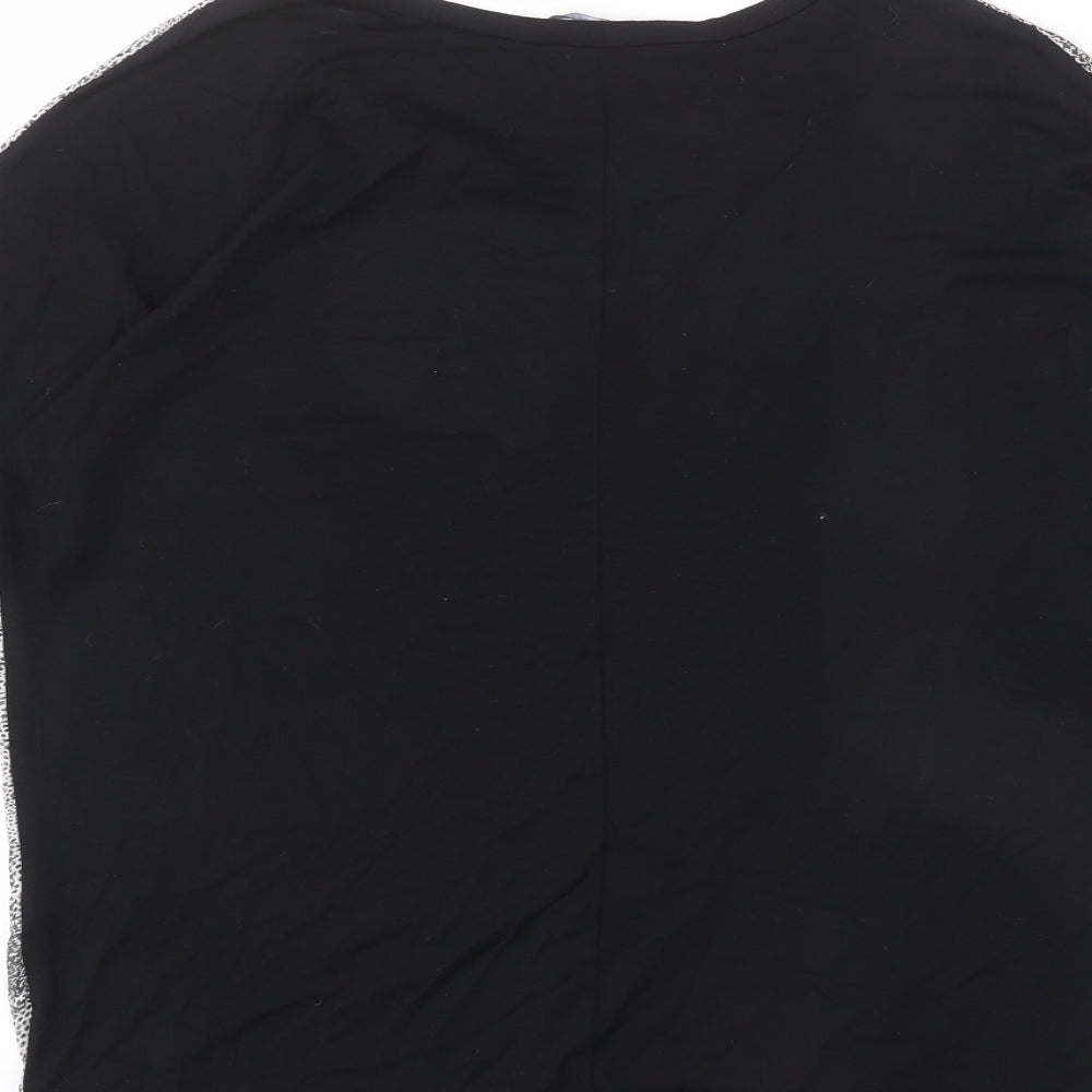 Dorothy Perkins Womens Grey Geometric Polyester Basic Blouse Size 12 Round Neck