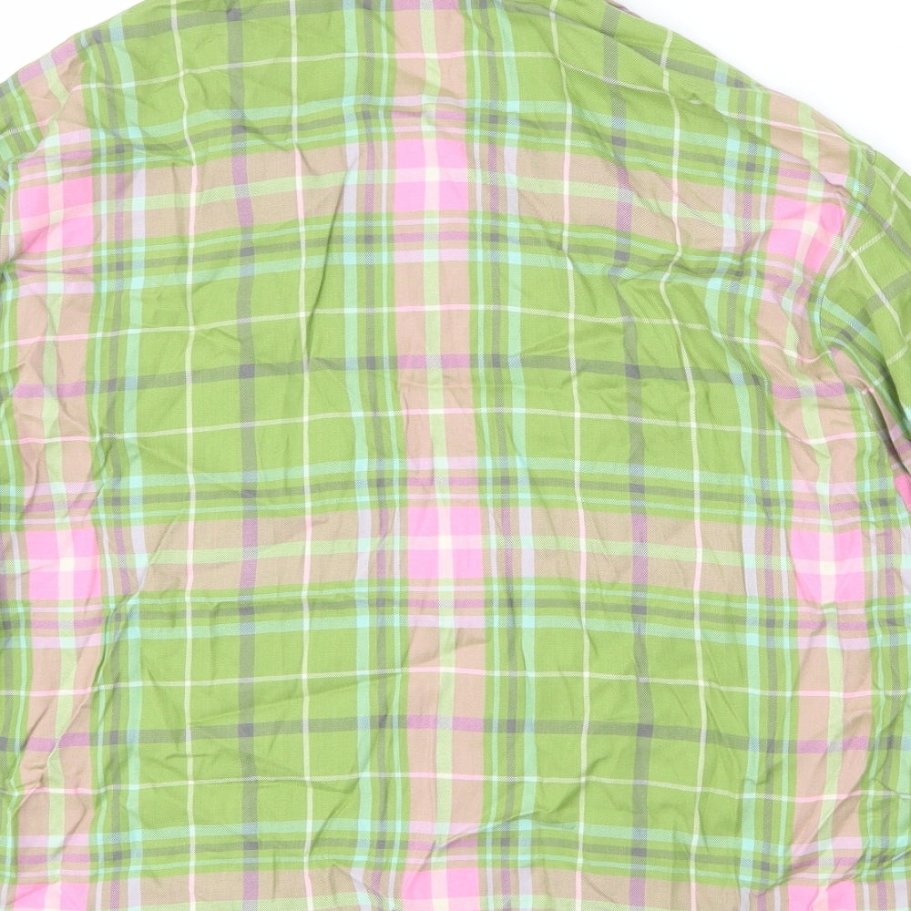 NEXT Womens Multicoloured Plaid Viscose Basic Button-Up Size 14 Collared