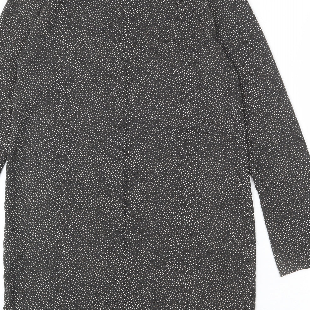 H&M Womens Grey Polka Dot Polyester Sheath Size 6 Round Neck Zip