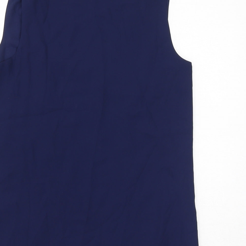 Oasis Womens Blue Polyester Basic Tank Size 6 Round Neck