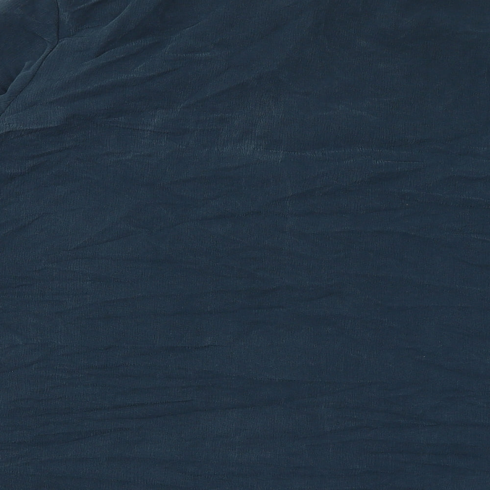 Hollywood Womens Blue Polyester Basic Button-Up Size 18 Collared