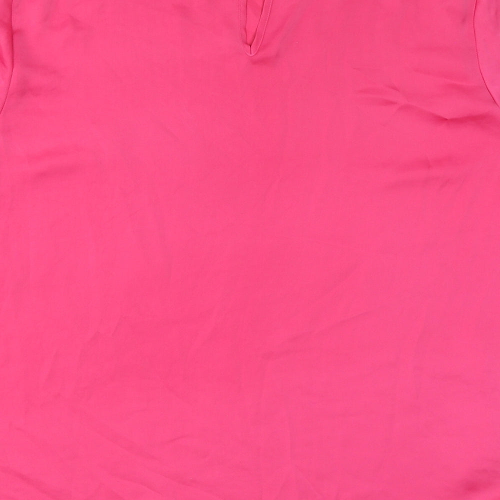 NEXT Womens Pink Polyester Basic Blouse Size 14 Round Neck