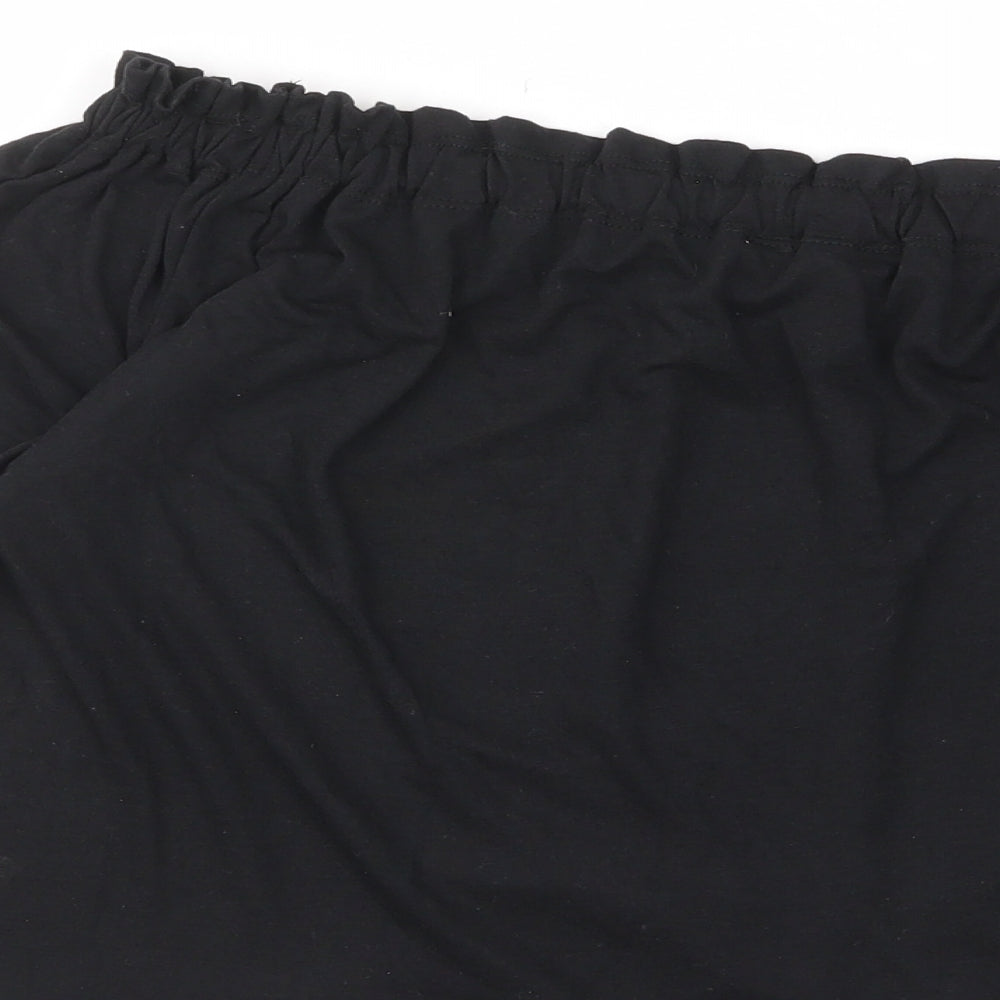 New Look Womens Black Viscose Basic T-Shirt Size 8 Off the Shoulder - Frill