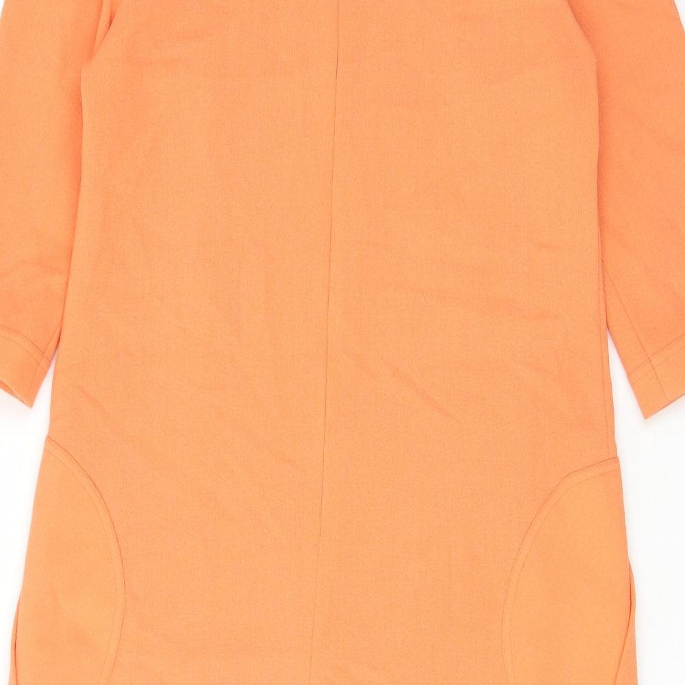 Goat Womens Orange Polyester Shift Size 10 Boat Neck Zip - Pockets