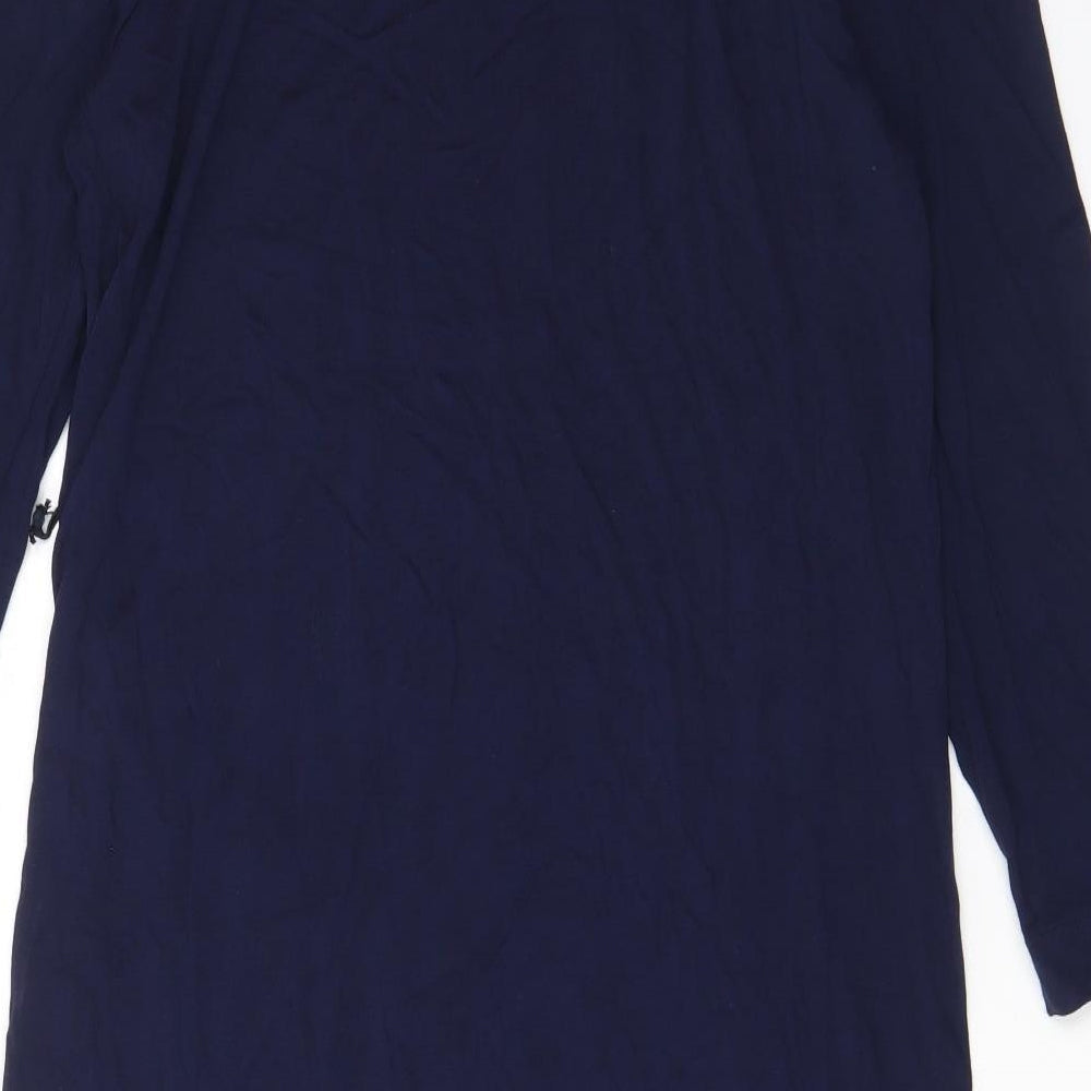Mango Womens Blue Viscose Shift Size L Off the Shoulder Pullover