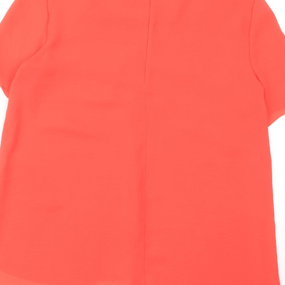 COS Womens Red Polyester Basic T-Shirt Size 6 Crew Neck - Layered