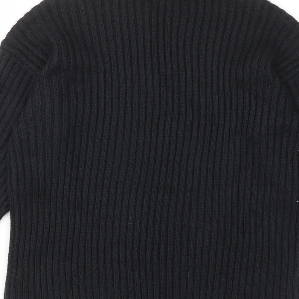 Marks & Spencer Womens Black Crew Neck Polyester Pullover Jumper Size XS - Stretch