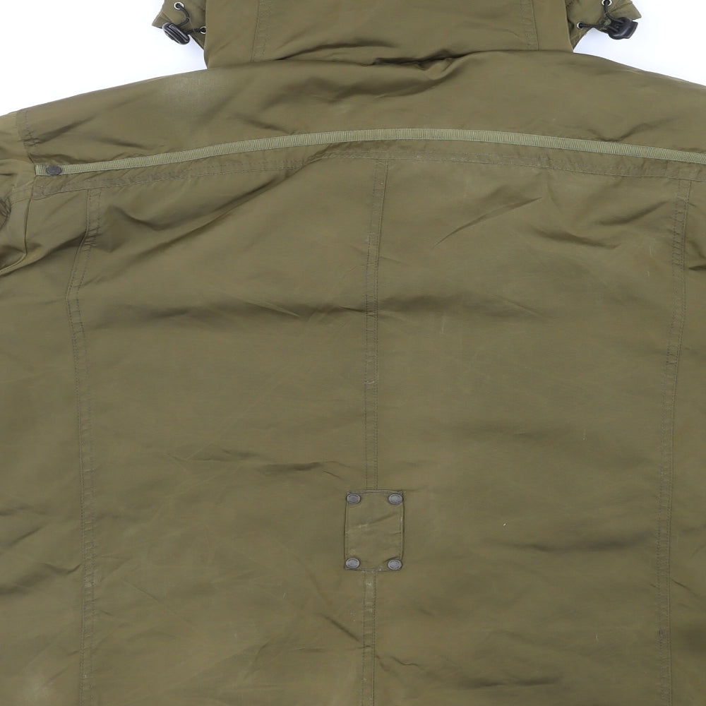Strellson Mens Green Rain Coat Coat Size L Zip - Marks on front and back