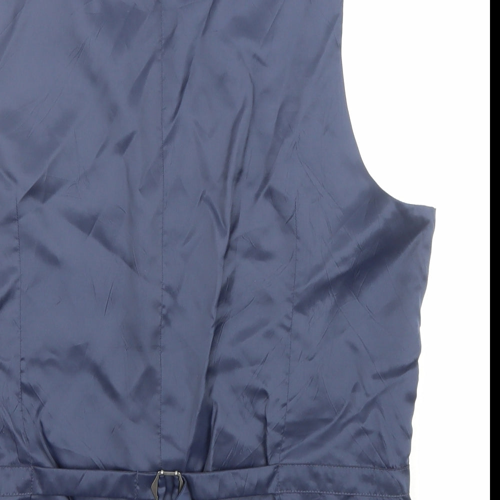 Marks & Spencer Mens Blue Wool Jacket Suit Waistcoat Size 40 Regular - Pockets