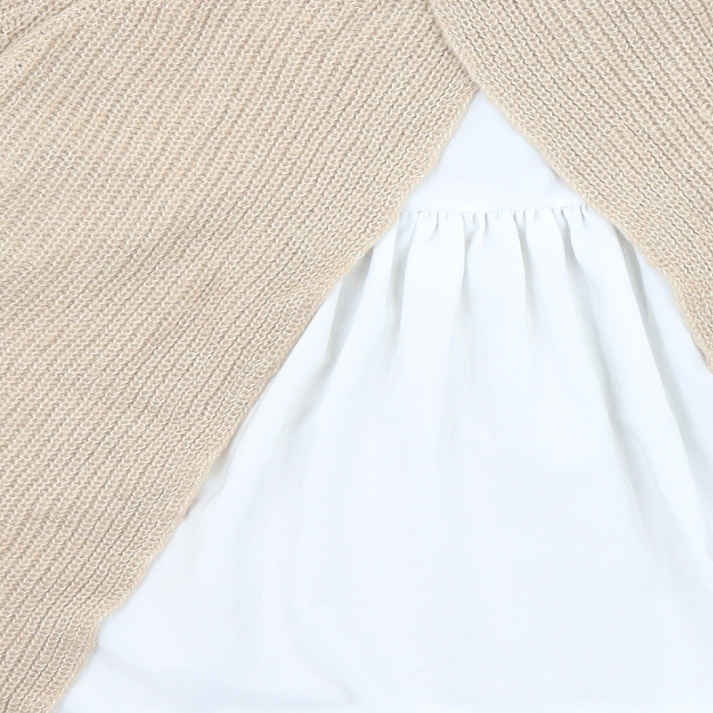 Marks & Spencer Womens Beige Round Neck Acrylic Pullover Jumper Size 8